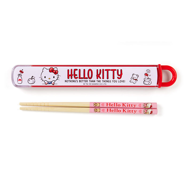 Sanrio Hello Kitty Chopsticks Box Case Set - Pink
