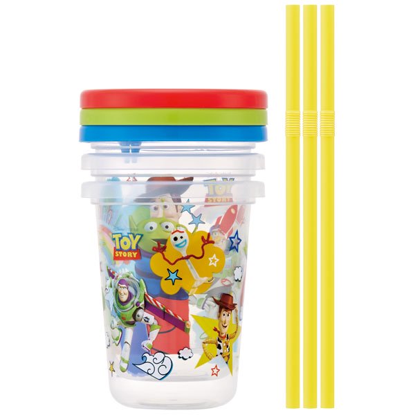 Skater Disney Toy Story Plastic Tumbler Cup 3Pcs Set with Straw 320ml