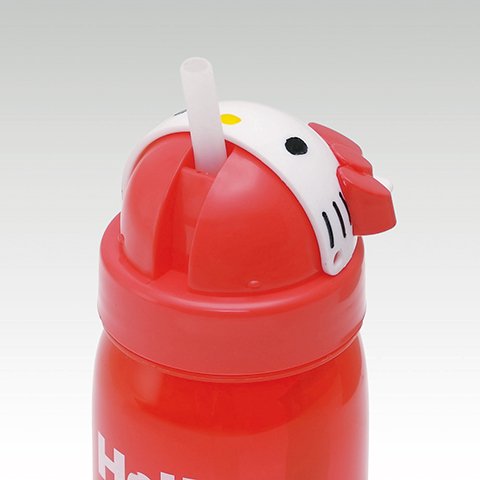 Skater Sanrio Hello Kitty 3D Head Bottle With Straw 350ml