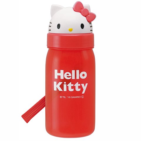 Skater Sanrio Hello Kitty 3D Head Bottle With Straw 350ml