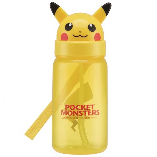 Skater Pokémon Pikachu 3D Head Bottle With Straw 350ml