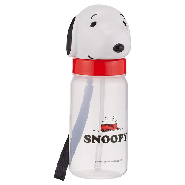 Skater Peanuts Snoopy 3D Head Bottle with Straw 350ml