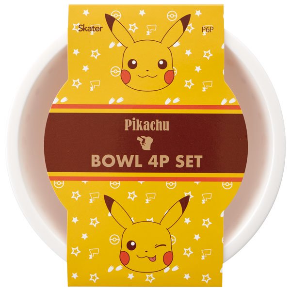 Skater Pokémon Pikachu Face Bowl Set 4 pcs