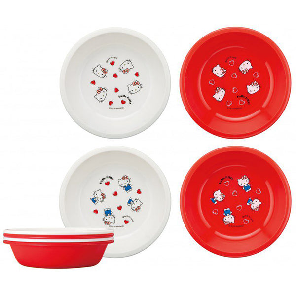 Skater Sanrio Hello Kitty with Red Heart Bowl Set 4 pcs