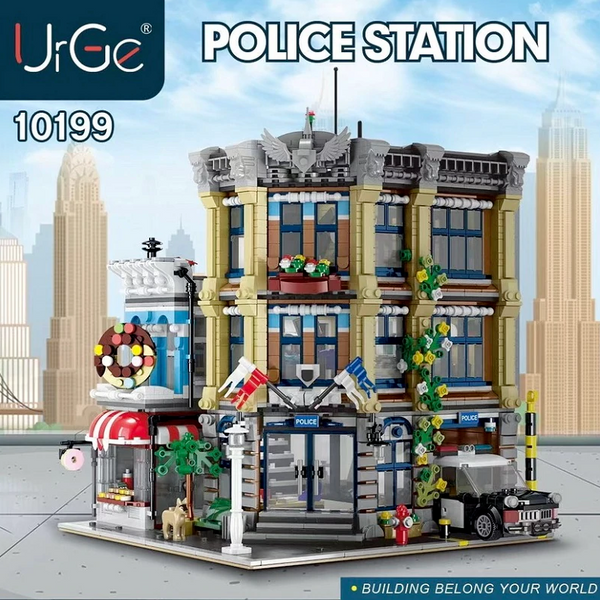 URGE Street View Series Police Station Building Block Toy - 10199