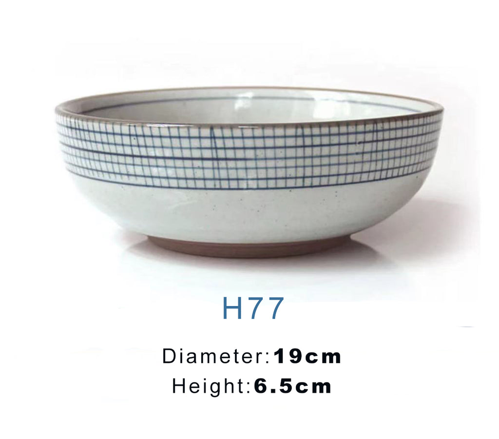 H77 THREE-POINT Ceramic Japanese Hand-Painted Bowl, 19.0 x 6.5 cm