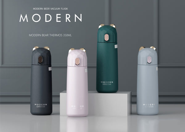 A variety of MODERN Bear Stainless Steel Thermos Bottle colours