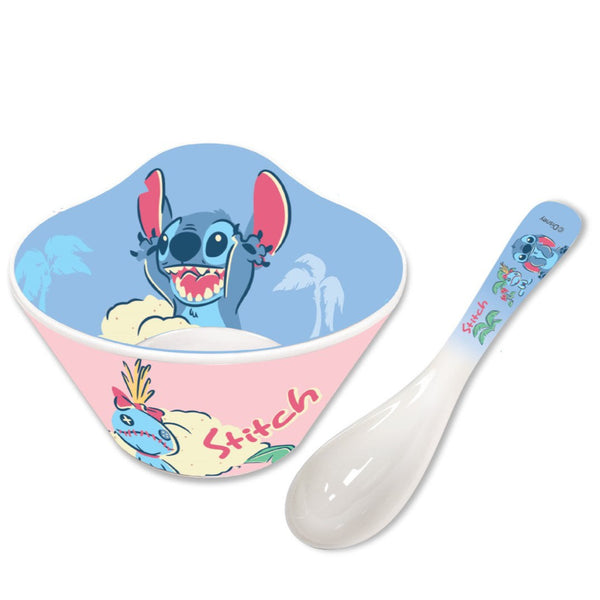 Disney Stitch Melamine Bowl with Spoon Set