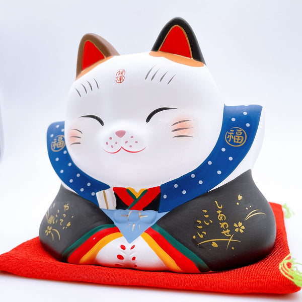 Japanese Painted Wafuku Lucky Cat