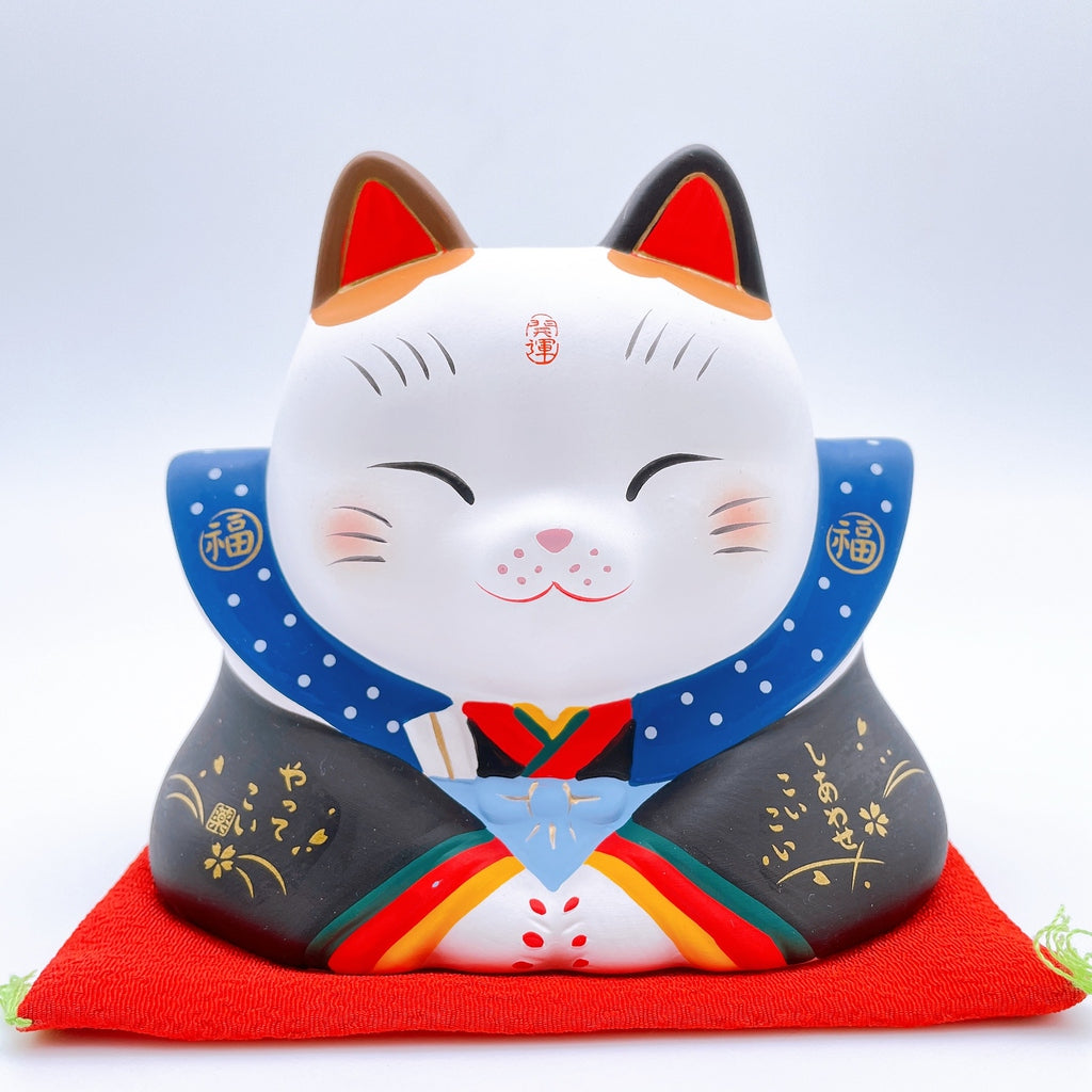 Japanese Painted Wafuku Lucky Cat