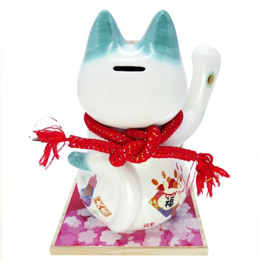 Jinshi Lucky Cat Hand Up With Ema 25cm