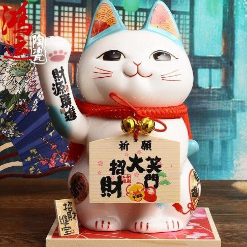 Jinshi Lucky Cat Hand Up With Ema 25cm