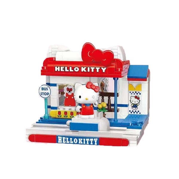 Keeppley Sanrio Hello Kitty Modern Fashion Shop Building Blocks Toy Set Built Front