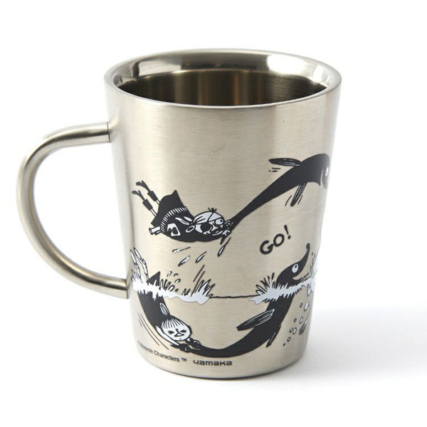 Moomin Character Stainless Steel Double Structure Mug - Swimming