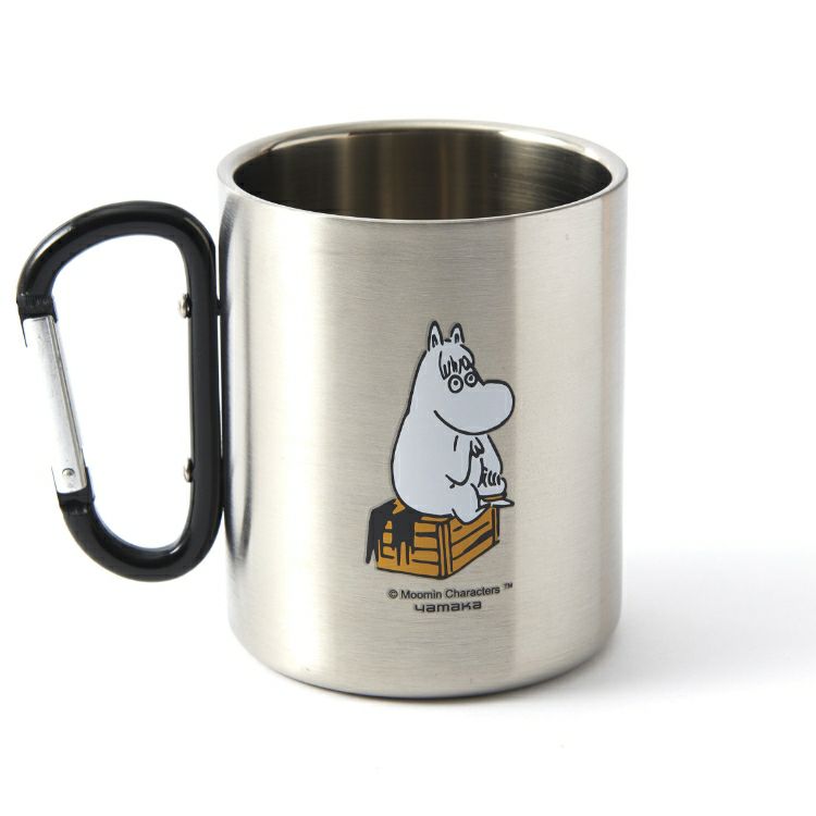 Moomin Character Stainless Steel Double Structure Mug with carbiner - Moomin and Snork
