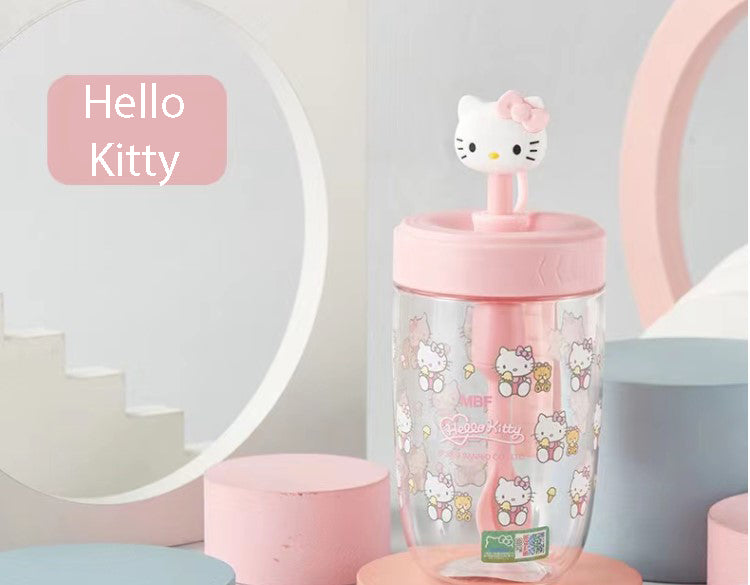 Sanrio Characters Bottle With Straw - Hello Kitty