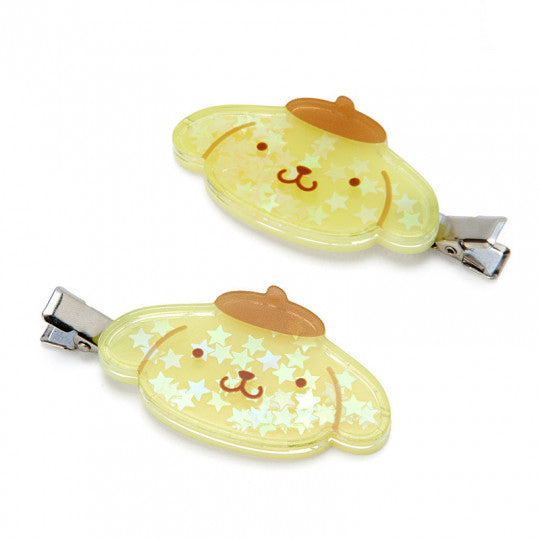 Sanrio Hair Clip 2pcs - Pompompurin with Shining Flask