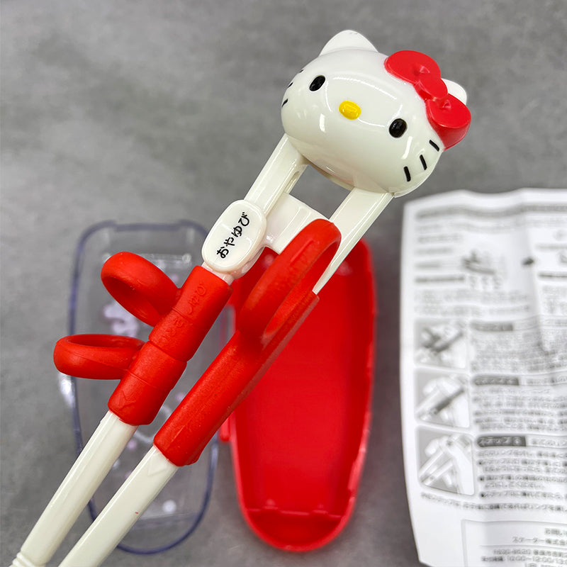 Skater Sanrio Hello Kitty Bear and Ribbon Training Chopsticks with Cas