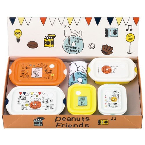 Skater Peanuts Snoopy Food Storage Container 6Pcs Gift Set