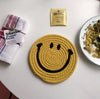 Yellow Smiley Face mat coaster